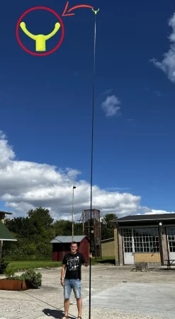 Ekstraktor teleskopstang til geocaching med monteret 3D printet gevind og krog – 9,5 m