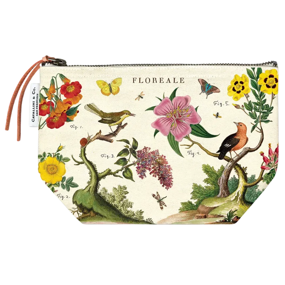 Pung med blomster og fugle