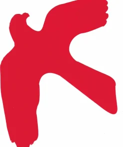 Rød rovfuglesilhuet